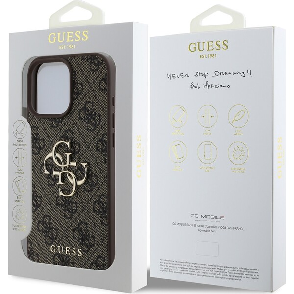 Guess-PU-4G-Metal-Logo-kryt-pro-iPhone-16-Pro-Max-hnedy