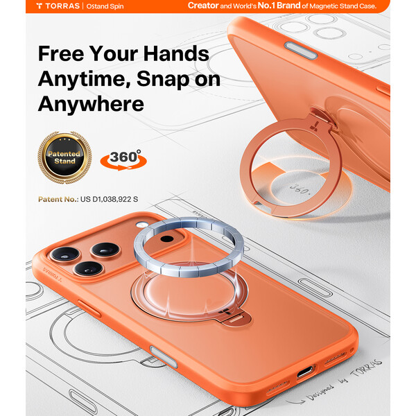 Torras-Ostand-Q3-Spin-MagSafe-kryt-iPhone-17-Pro-Max-energy-orange