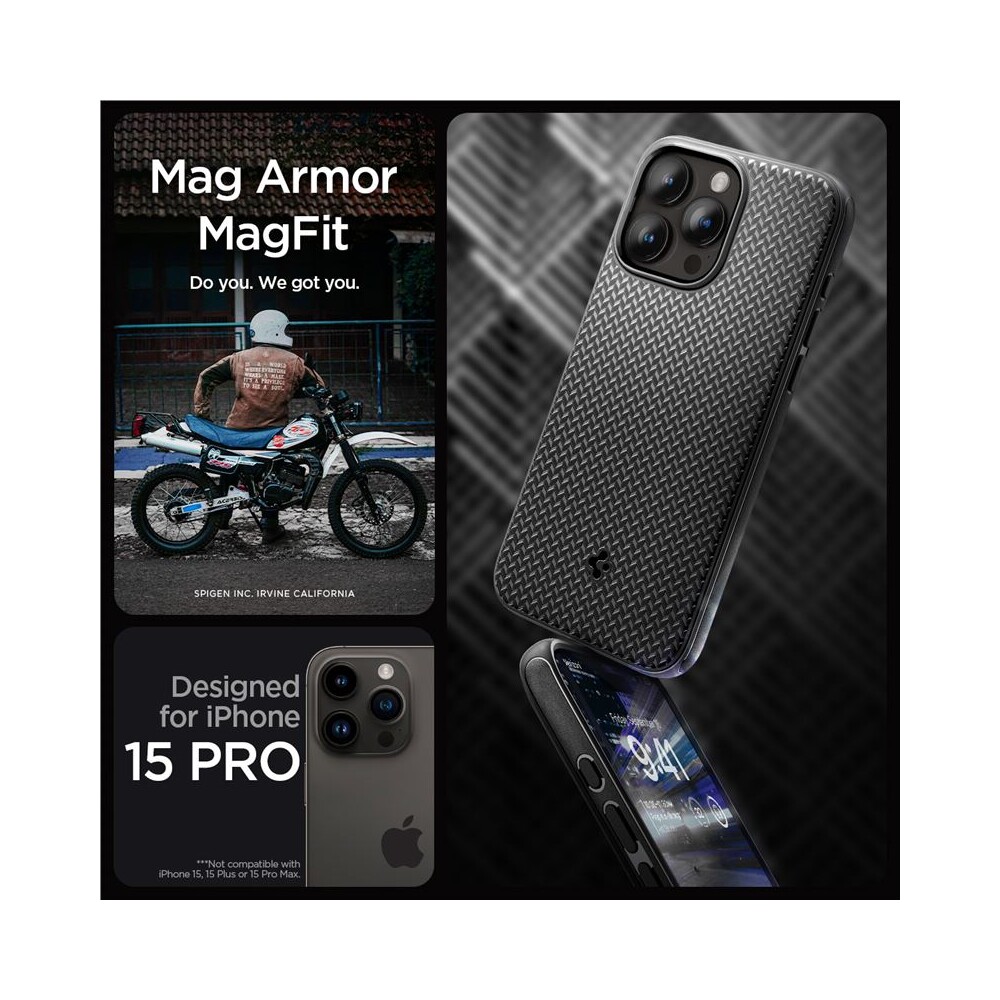 Spigen-Mag-Armor-MagFit-kryt-iPhone-15-Pro-matne-cerny