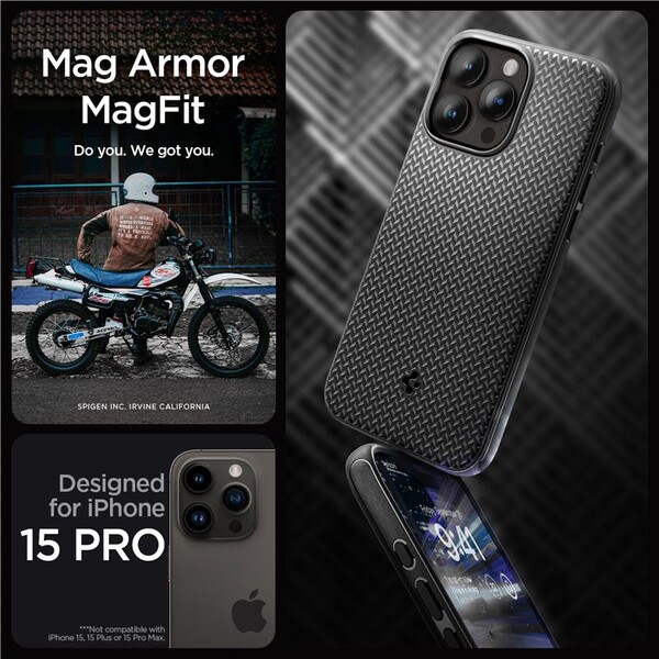 Spigen-Mag-Armor-MagFit-kryt-iPhone-15-Pro-matne-cerny