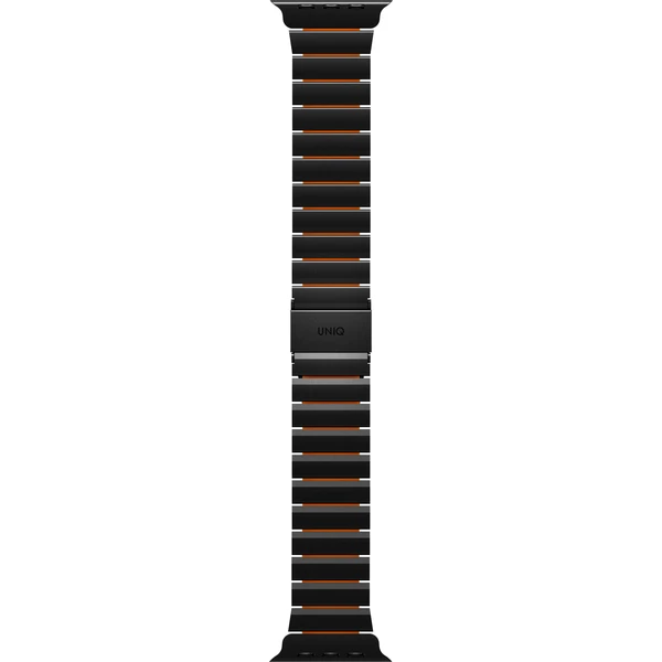 UNIQ-Strova-Flex-titanovy-reminek-pro-Apple-Watch-49-46-45-44mm-Midnight-Black-Volt-Orange