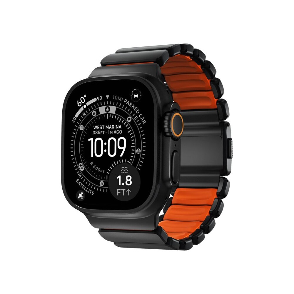 Nomad-Stratos-Band-FKM-reminek-Apple-Watch-45-46-49mm-Black-Titanium-Ultra-Orange