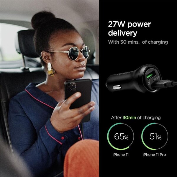 Spigen-Car-Charger-F31QC-USB-C-nabijecka-do-auta-PD-QC-48W-cerna