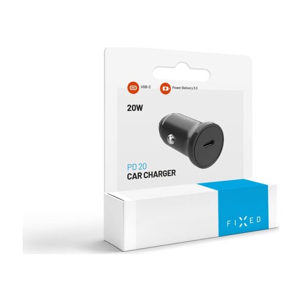 FIXED-autonabijecka-s-USB-C-vystupem-a-podporou-PD-20W-cerna