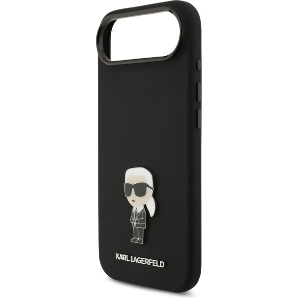Karl-Lagerfeld-Liquid-Silicone-Metal-Ikonik-kryt-iPhone-Air-cerny