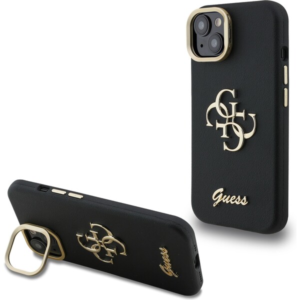 Guess-PU-Grained-4G-Logo-Stand-Camera-Frame-kryt-iPhone-15-cerny