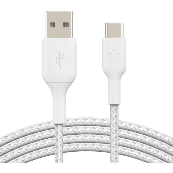 Belkin BOOST Charge Braided USB-C/USB-A odolný kabel, 1m, bílý - Kabely - Hlavní obrázek