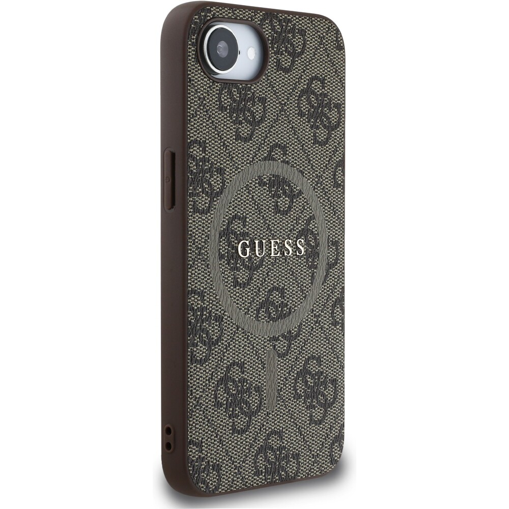 Guess-PU-Leather-4G-Colored-Ring-MagSafe-kryt-iPhone-17e-16e-hnedy