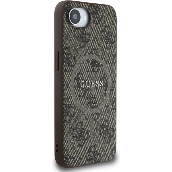 Guess-PU-Leather-4G-Colored-Ring-MagSafe-kryt-iPhone-17e-16e-hnedy