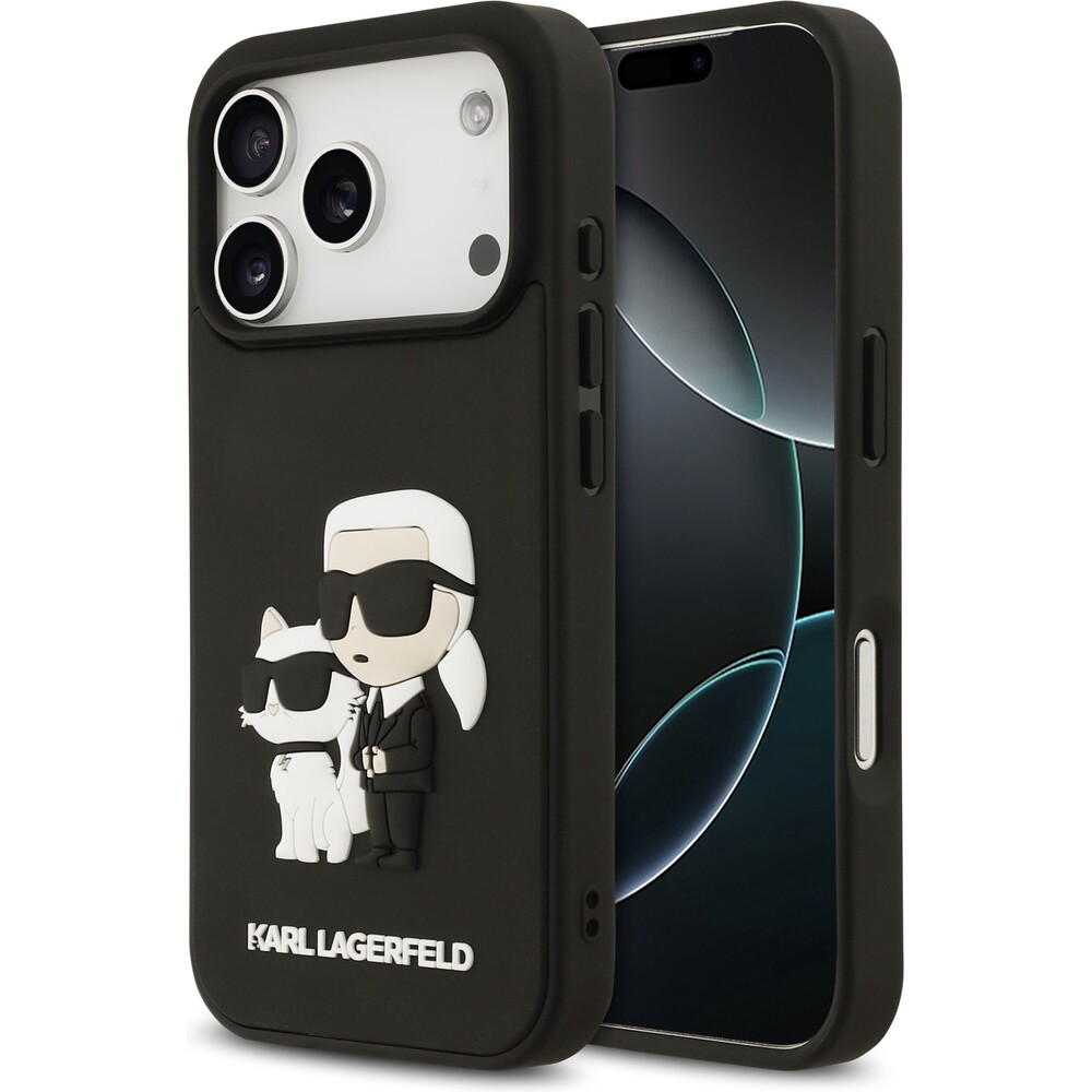 Karl-Lagerfeld-3D-Rubber-Karl-and-Choupette-kryt-iPhone-17-Pro-cerny