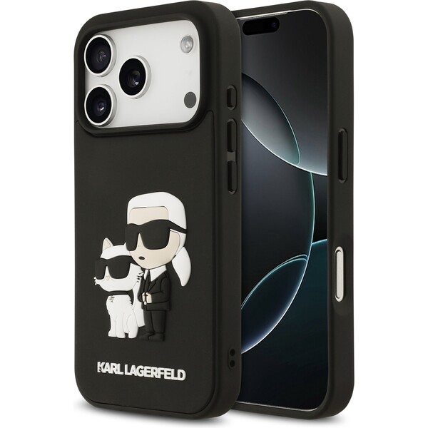 Karl-Lagerfeld-3D-Rubber-Karl-and-Choupette-kryt-iPhone-17-Pro-cerny