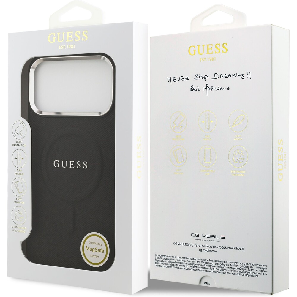 Guess-PU-Saffiano-MagSafe-kryt-iPhone-17-Pro-Max-cerny