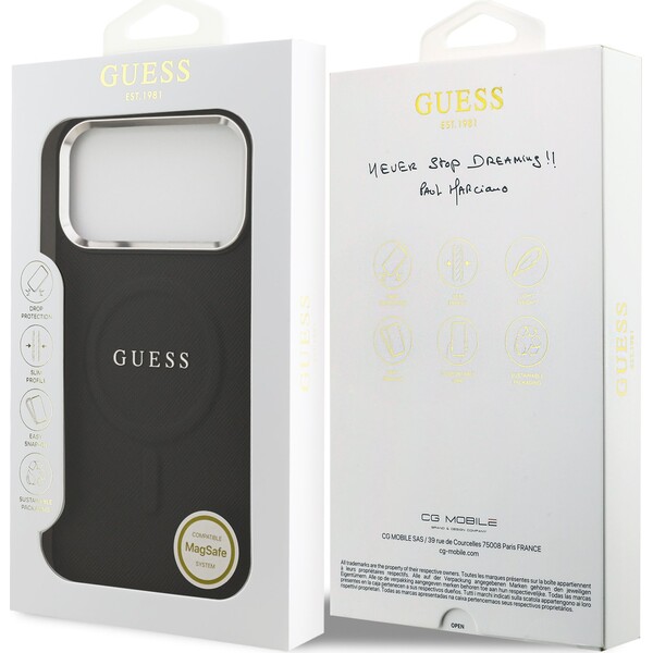 Guess-PU-Saffiano-MagSafe-kryt-iPhone-17-Pro-Max-cerny