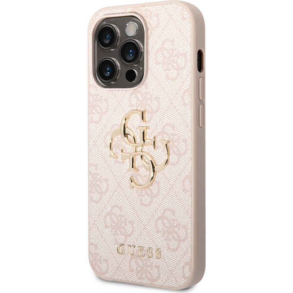 Guess-PU-4G-Metal-Logo-kryt-iPhone-15-Pro-Max-ruzovy