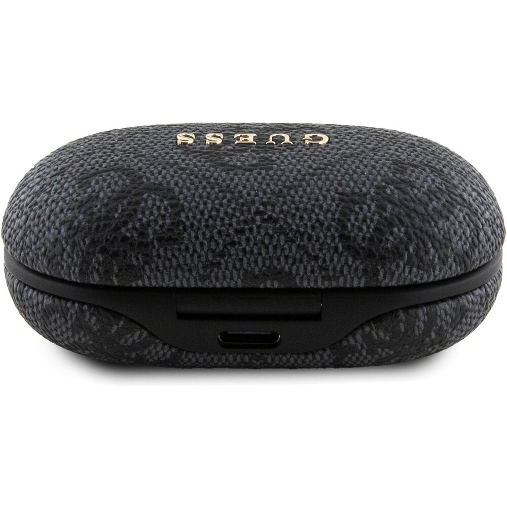 Guess-True-Wireless-4G-PU-Metal-Logo-BT5-3-Stereo-Earphones-cerne