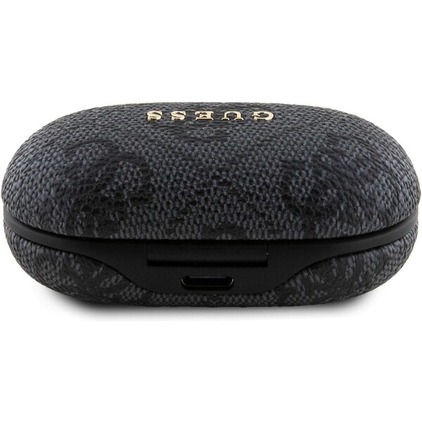 Guess-True-Wireless-4G-PU-Metal-Logo-BT5-3-Stereo-Earphones-cerne