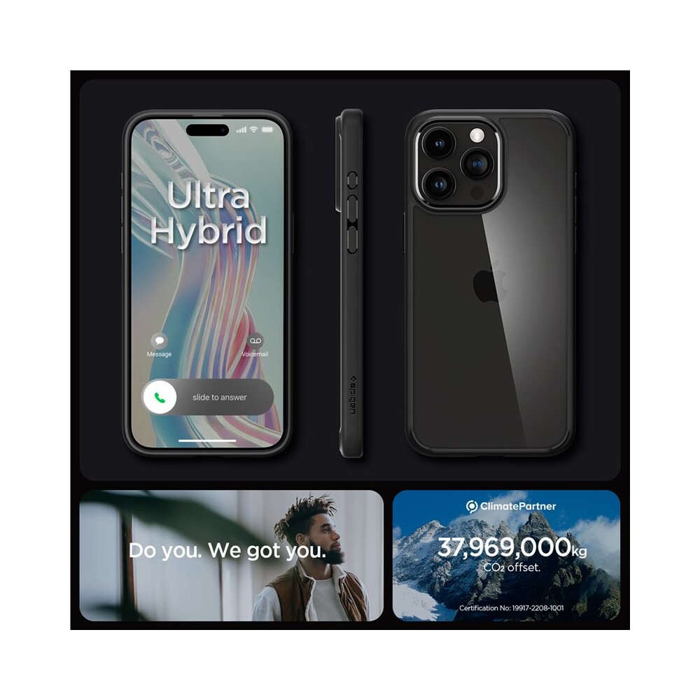 Spigen-Ultra-Hybrid-kryt-iPhone-15-Pro-matne-cerny