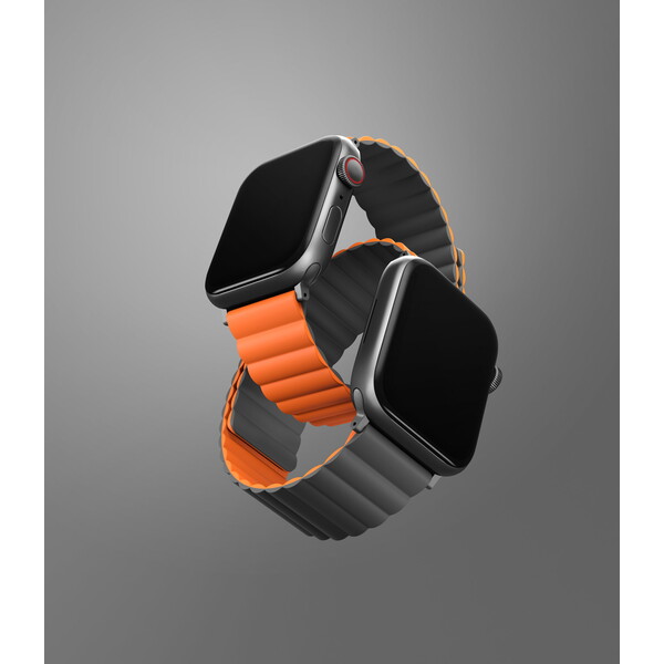 UNIQ-Revix-oboustranny-reminek-pro-Apple-Watch-49-46-45-44-42mm-Charcoal-sedy-oranzovy-
