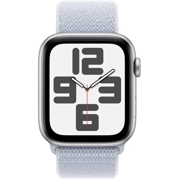 Apple Watch SE (2024) Cellular 40mm Stříbrný hliník s oblačně modrým provlékacím řemínkem - Chytré hodinky - Obrázek 0FQ7000K01