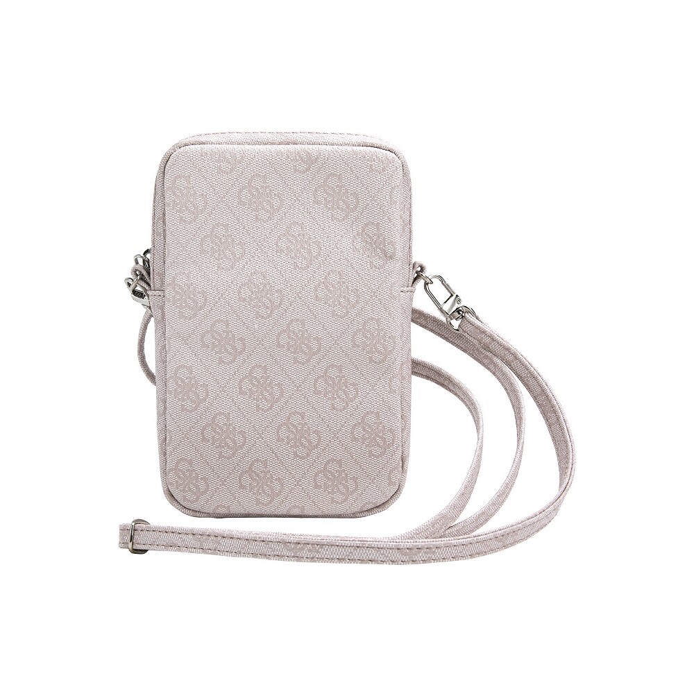 Guess-PU-4G-Triangle-Logo-Wallet-Phone-Bag-Zipper-ruzovy
