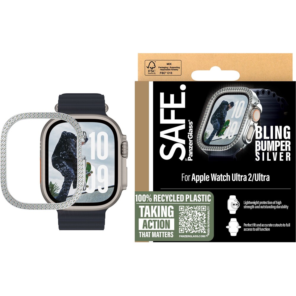 PanzerGlass-SAFE-Apple-Watch-Ultra-3-2-1-bumper-ramecek-trpytive-stribrny