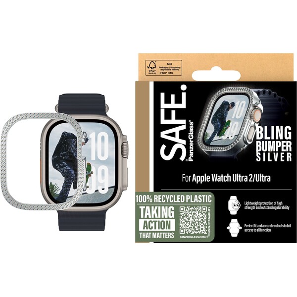 PanzerGlass-SAFE-Apple-Watch-Ultra-3-2-1-bumper-ramecek-trpytive-stribrny