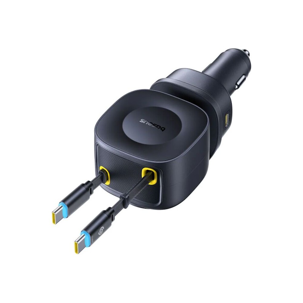 Baseus-PrimeTrip-VR2-Max-100W-nabijecka-do-auta-s-navijecimi-kabely-2x-USB-C-1xUSB-C-1x-USB-cerna