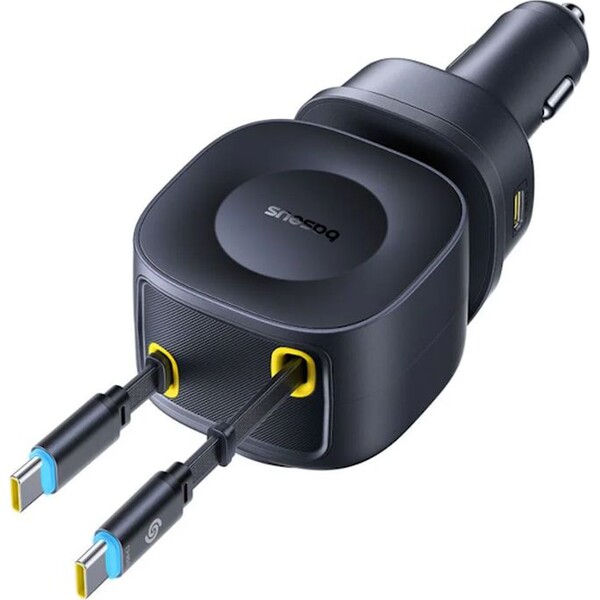 Baseus-PrimeTrip-VR2-Max-100W-nabijecka-do-auta-s-navijecimi-kabely-2x-USB-C-1xUSB-C-1x-USB-cerna