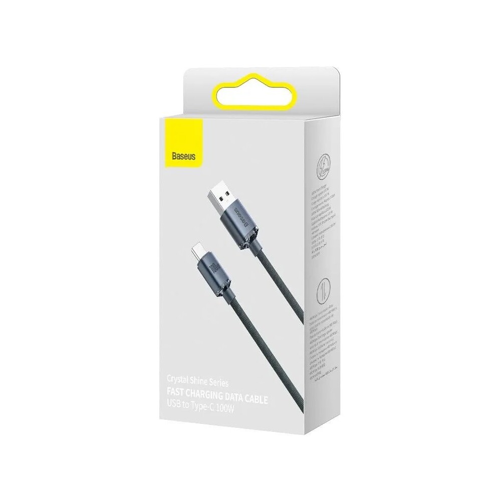 Baseus-Crystal-Shine-USB-A-USB-C-napajeci-kabel-100W-1-2m-cerny