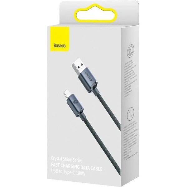 Baseus-Crystal-Shine-USB-A-USB-C-napajeci-kabel-100W-1-2m-cerny