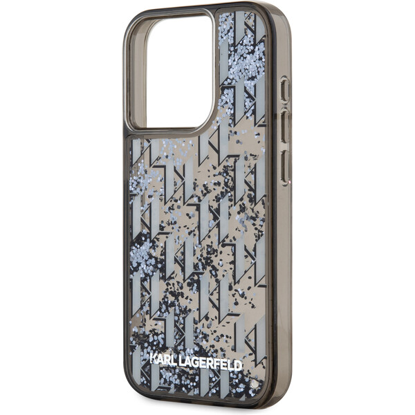 Karl-Lagerfeld-Liquid-Glitter-Monogram-Gradient-zadni-kryt-pro-iPhone-15-Pro-Max-cerny