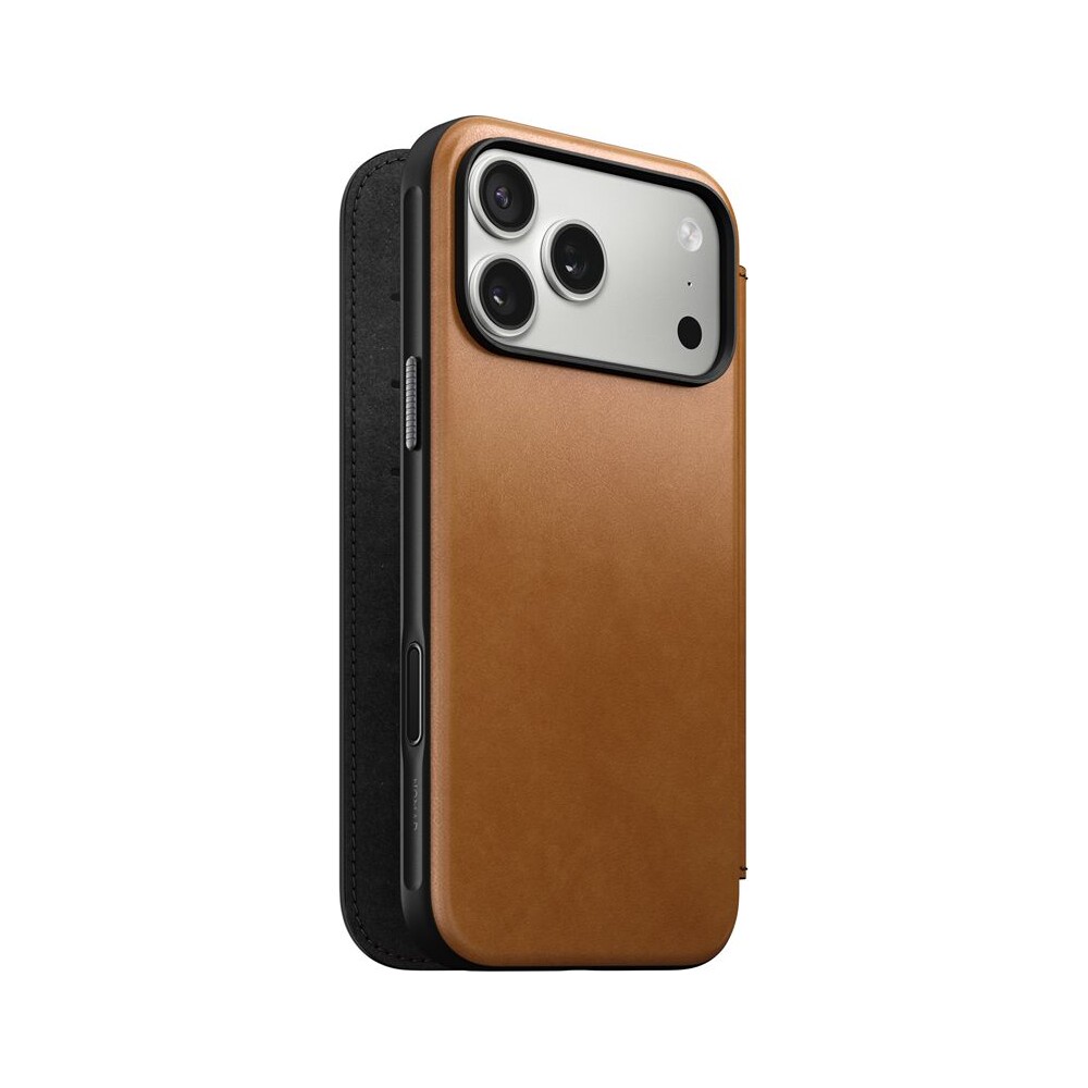 Nomad-Modern-Leather-Folio-MagSafe-kozene-pouzdro-iPhone-17-Pro-Max-English-Tan