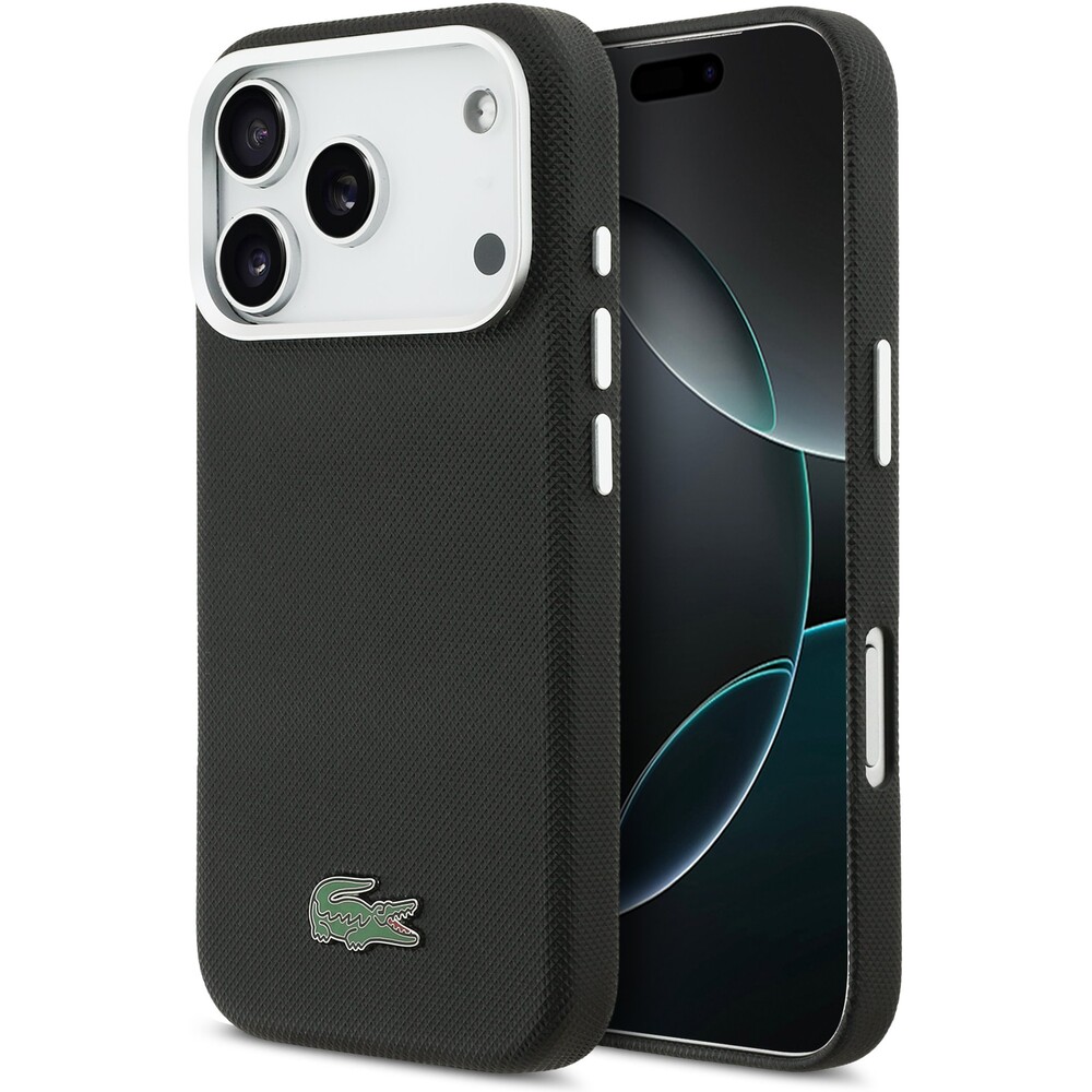 Lacoste-Iconic-Petit-Pique-Metal-Logo-MagSafe-kryt-iPhone-17-Pro-cerny