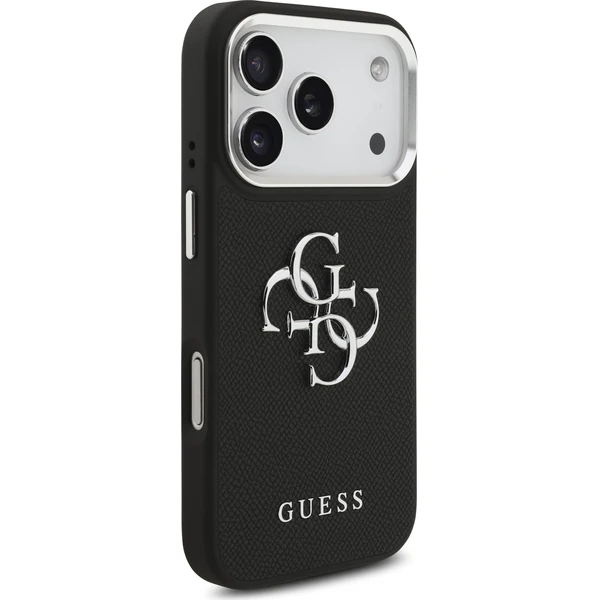 Guess-PU-Grained-4G-Metal-Logo-kryt-iPhone-17-Pro-cerny