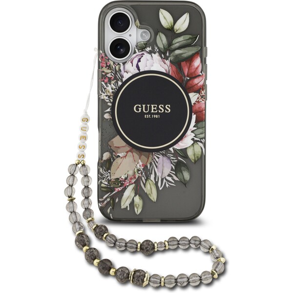Guess-IML-Flowers-Strap-MagSafe-kryt-iPhone-17-cerny