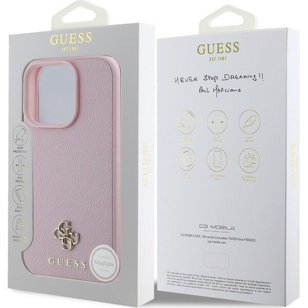 Guess-PU-Grained-4G-Small-Metal-Logo-MagSafe-kryt-iPhone-16-Pro-Max-ruzovy