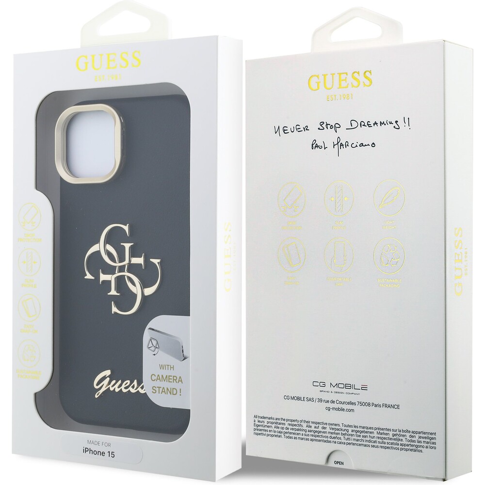Guess-PU-Grained-4G-Logo-Stand-Camera-Frame-kryt-iPhone-15-cerny