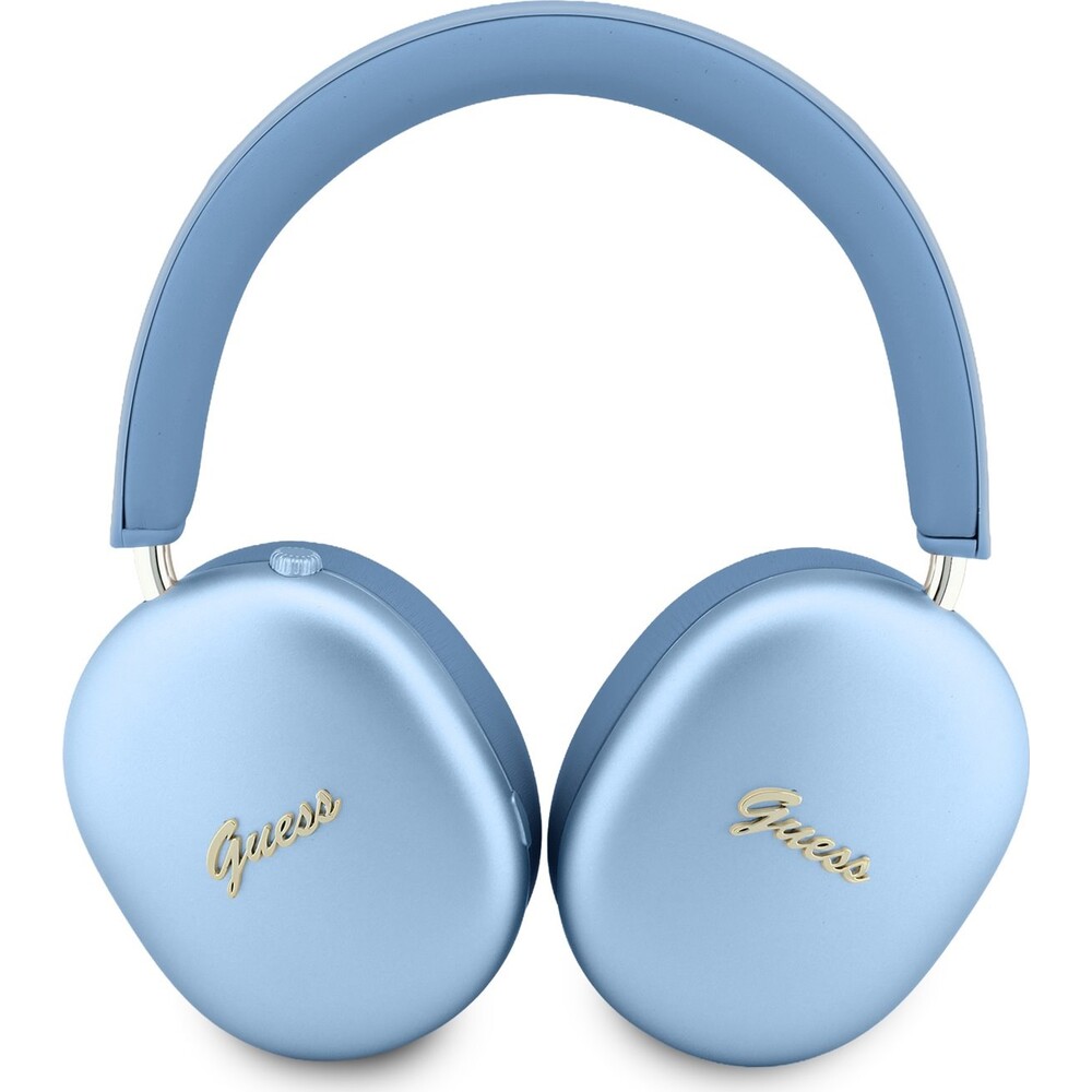 Guess-Metallic-Finish-Gold-Script-Logo-ENC-bezdratova-sluchatka-svetle-modra