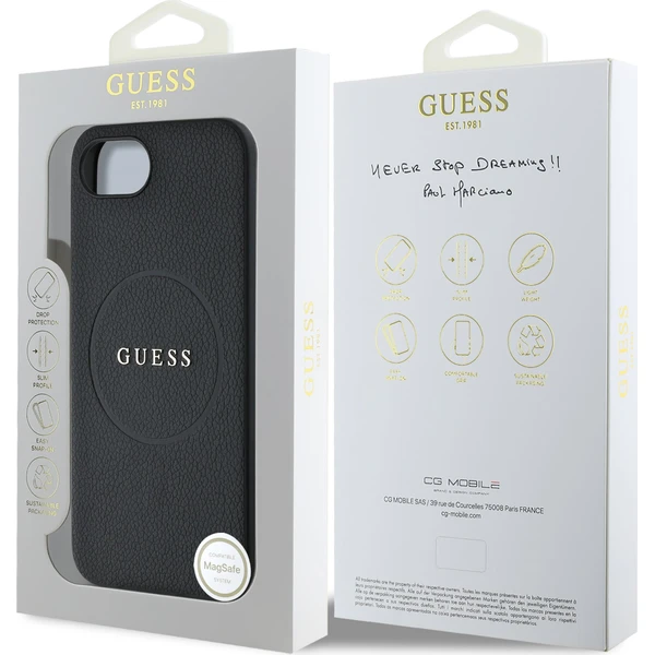 Guess-PU-Grained-Classic-Logo-MagSafe-kryt-iPhone-17e-16e-cerny