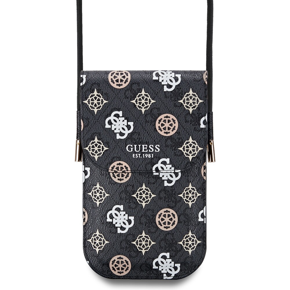 Guess-PU-4G-Peony-Multicolor-taska-na-telefon-cerna