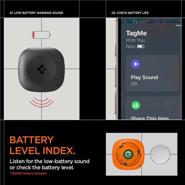 Spigen-Bluetooth-Tracker-TagMe-lokator-s-Apple-Find-My-cerny