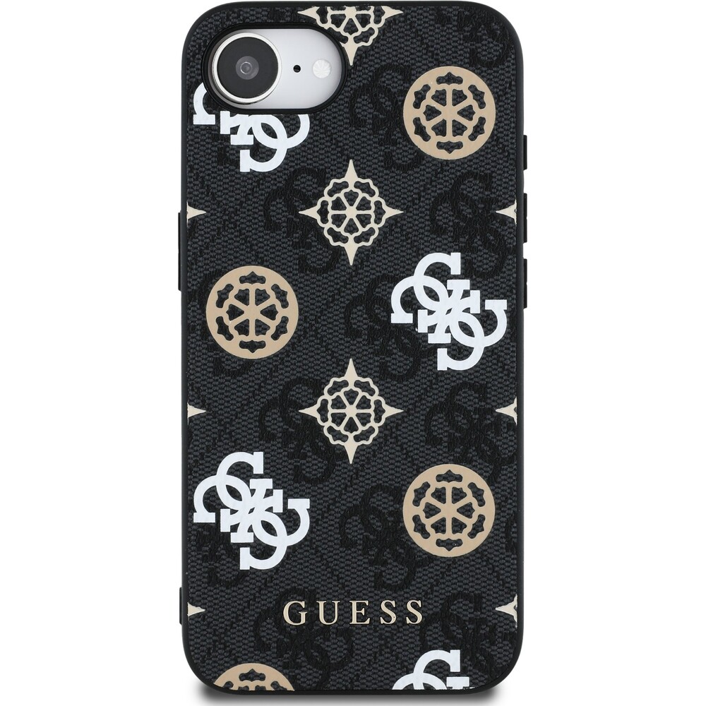 Guess-PU-4G-Peony-MagSafe-kryt-iPhone-17e-16e-cerny