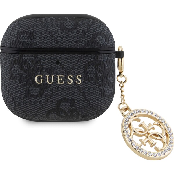Guess-4G-Script-PC-PU-Charm-pouzdro-AirPods-4-cerne