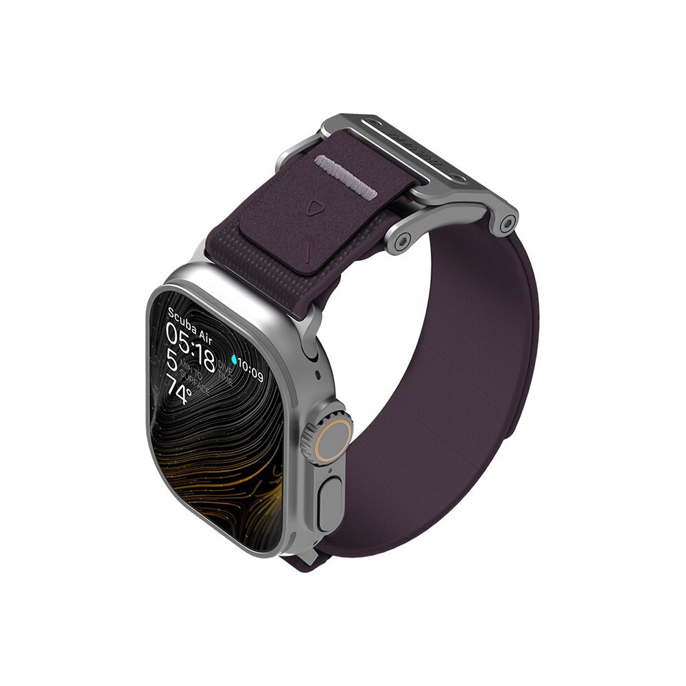Aulumu-A11-Mag-Buckle-Slim-reminek-Apple-Watch-49-46-45-44-42mm-Silver-Buckle-Might-Purple-Strap