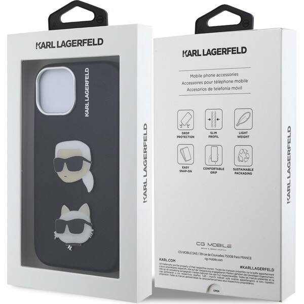 Karl-Lagerfeld-Grained-PU-K-CH-Heads-kryt-iPhone-15-cerny
