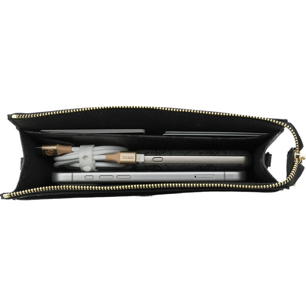 Guess-PU-4G-Metal-Logo-kabelka-na-telefon-cerna