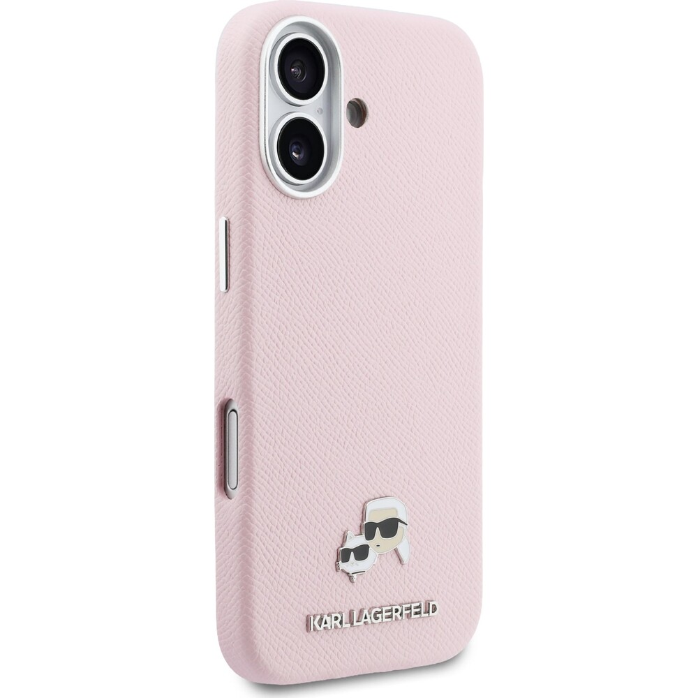 Karl-Lagerfeld-PU-Karl-and-Choupette-Heads-Pins-MagSafe-kryt-iPhone-17-ruzovy
