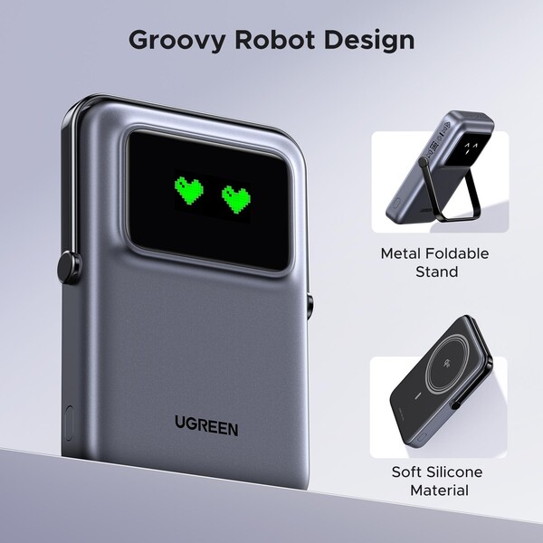 UGREEN-Uno-MagSafe-Qi2-Powerbanka-se-stojankem-10000-mAh-20W-tmave-seda