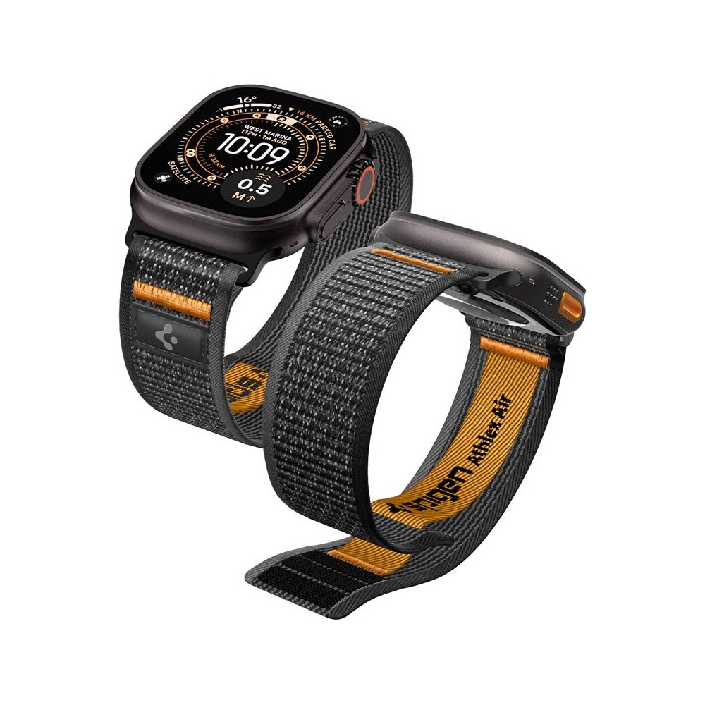 Spigen-Athlex-Air-2-Active-reminek-Apple-Watch-49-46-45-44mm-cerny-oranzovy