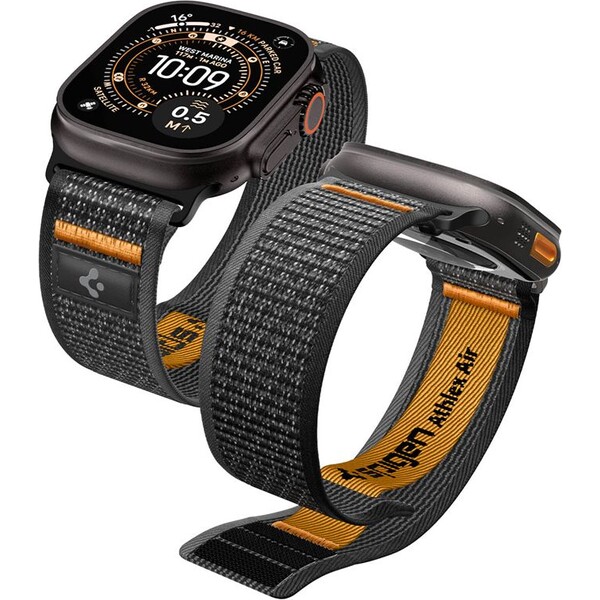 Spigen-Athlex-Air-2-Active-reminek-Apple-Watch-49-46-45-44mm-cerny-oranzovy